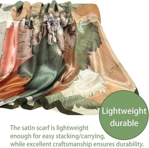 35" Large Square Head Hair Scarf for Women, Fashion Bandana Like Silk Satin Scarf for Hair Wrapping at Night in Kuwait