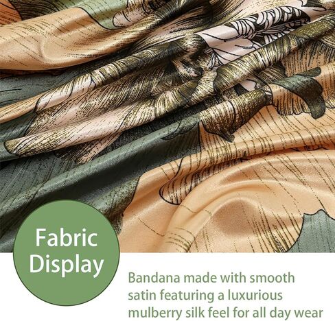 35" Large Square Head Hair Scarf for Women, Fashion Bandana Like Silk Satin Scarf for Hair Wrapping at Night in Kuwait