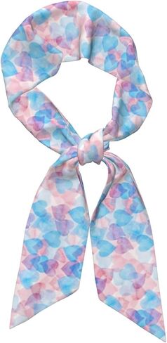 Cute Red and Pink Hearts Head Scarf Hair Neck Scarves For Women Valentine's Day Purse Bag Scarfs For Handbags in Saudi Arabia