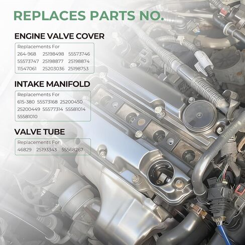 Engine Intake Manifold & Valve Cover Kit Compatible with Chevy Cruze Sonic Trax Volt Buick Encore 1.4L 2011-2021 Replace 615-380 55573746 55577314 25198498 25200449 in Saudi Arabia
