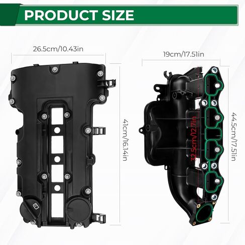 Engine Intake Manifold & Valve Cover Kit Compatible with Chevy Cruze Sonic Trax Volt Buick Encore 1.4L 2011-2021 Replace 615-380 55573746 55577314 25198498 25200449 in Saudi Arabia