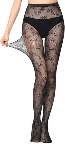 Tights for Women High Waist Fishnet Stockings Lace Leggings Floral Lace Pantyhose in Saudi Arabia