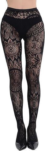 Tights for Women High Waist Fishnet Stockings Lace Leggings Floral Lace Pantyhose in Saudi Arabia