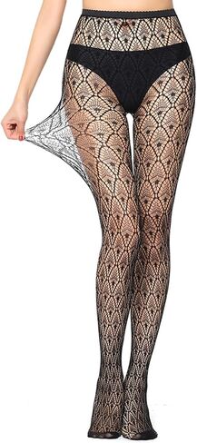 Tights for Women High Waist Fishnet Stockings Lace Leggings Floral Lace Pantyhose in Saudi Arabia