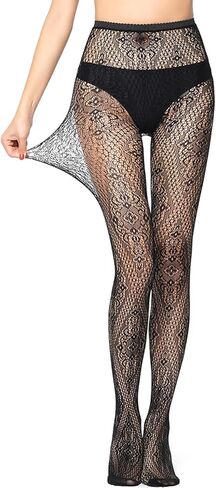Tights for Women High Waist Fishnet Stockings Lace Leggings Floral Lace Pantyhose in Saudi Arabia