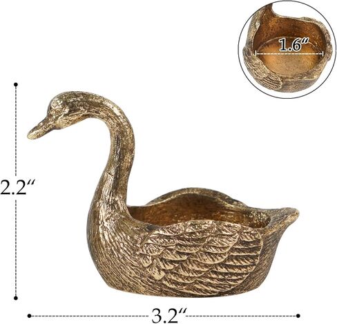 NIKKY HOME Gold Swan Tealight Candle Holders Set of 2, Centerpiece Table Decorations, Decorative Metal Stand for Tea Light Candles, Votive Candles in Saudi Arabia