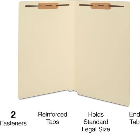 Staples Reinforced End‑Tab Classification Folders, Legal Size, Manila, Heavy‑Duty Fastener Design – 100/Carton in Saudi Arabia