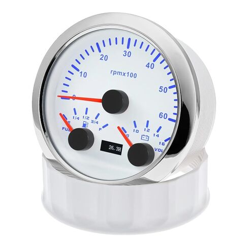 Boat Car 3 in 1 85mm Gauge 7 Color Light 3000/6000/8000RPM Tachometer Fuel Gauge 0-190Ω 240-33Ω Voltmeter Voltage Gauges 8-16V(Customized BS 8K) in Saudi Arabia