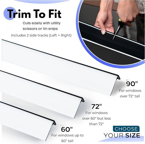 شرائط حجب الضوء - بيضاء 60 بوصة دائمة 2 قطعة - مانع ضوء النافذة لأسطوانة النافذة والظلال الخلوية - مانع ضوء جانبي لغرف النوم ودور الحضانة وغرف الوسائط in Kuwait