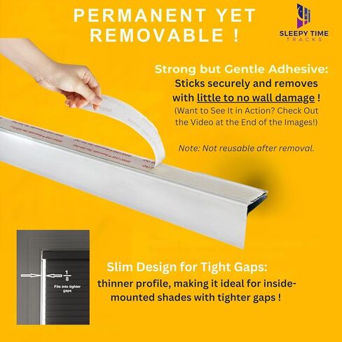 شرائط حجب الضوء - بيضاء 60 بوصة دائمة 2 قطعة - مانع ضوء النافذة لأسطوانة النافذة والظلال الخلوية - مانع ضوء جانبي لغرف النوم ودور الحضانة وغرف الوسائط in Kuwait