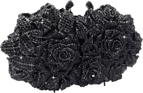 Boutique De FGG Dazzling Flower Evening Bags For Women Formal Party Rhinestone Handbags Wedding Crystal Clutch Purses in Kuwait
