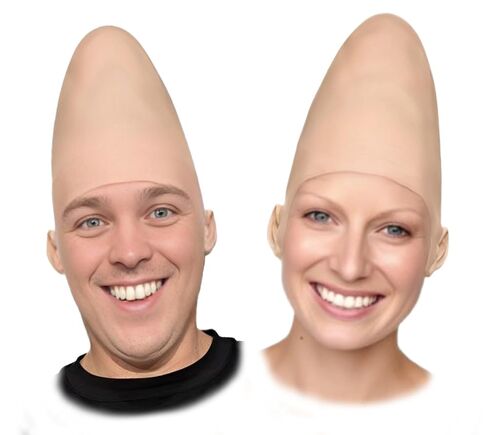 HandinHandCreations Alien Cone Bald Costume Wig – 2-Pack (Latex Skull Cap Cone with Attached Ears, One-Size Fits Most Adults) in Saudi Arabia