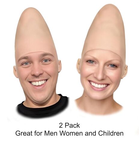 HandinHandCreations Alien Cone Bald Costume Wig – 2-Pack (Latex Skull Cap Cone with Attached Ears, One-Size Fits Most Adults) in Saudi Arabia