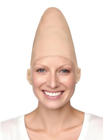 HandinHandCreations Alien Cone Bald Costume Wig – 2-Pack (Latex Skull Cap Cone with Attached Ears, One-Size Fits Most Adults) in Saudi Arabia