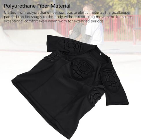 Goalkeeper Shirt for Men Women EVA Short Sleeve Goalkeeper Shirt Soccer Padded Compression Men Football Protective Gear Rib Protector for Sports Training (S) in Saudi Arabia
