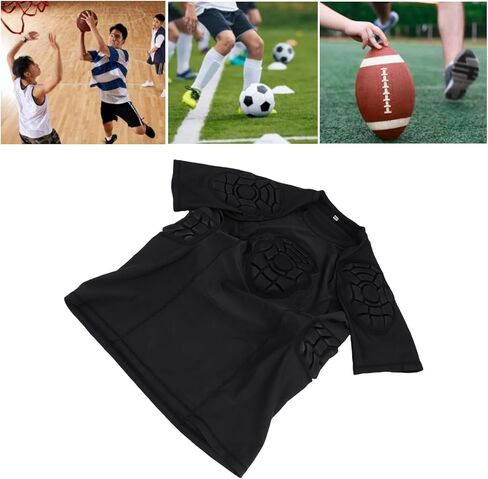 Goalkeeper Shirt for Men Women EVA Short Sleeve Goalkeeper Shirt Soccer Padded Compression Men Football Protective Gear Rib Protector for Sports Training (S) in Saudi Arabia