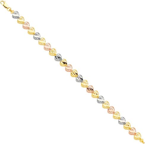 The World Jewelry Center 14k Tri Color Gold Bracelet - 7.5" in Saudi Arabia