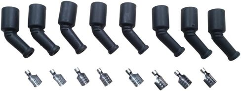 TON'S PERFORMANCE High Performance 45 Degree Silicone Boot and Terminal Kit for LS LT Wires 7mm-10mm, Pack of 8, Black SBT-LS-8 in Saudi Arabia