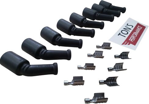 TON'S PERFORMANCE High Performance 45 Degree Silicone Boot and Terminal Kit for LS LT Wires 7mm-10mm, Pack of 8, Black SBT-LS-8 in Saudi Arabia