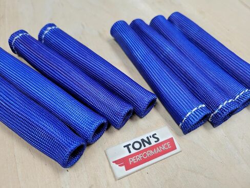 8 PCS Spark Plug Boot Protector 2500° Spark Plug Wire Heat Shield Sleeve Wrap 6 Inch for Ls1/Ls2 Sbc Bbc 350 454 Spark Wire Plug Covers (Blue) 8HS-BL in Saudi Arabia