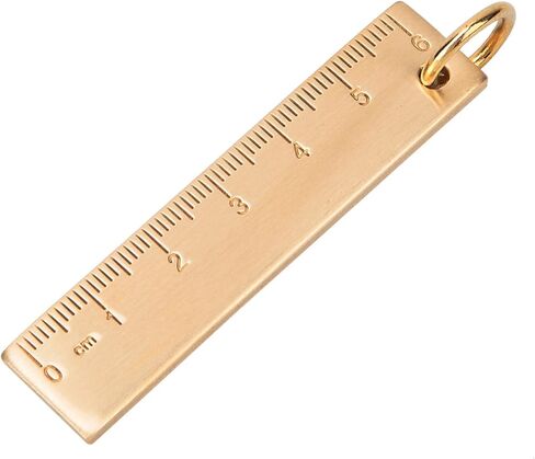 Alomejor Metal Ruler, Brass Material, 6cm Length, Hand Polished Mini Scale for Keychains and Office Use in Saudi Arabia