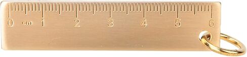 Alomejor Metal Ruler, Brass Material, 6cm Length, Hand Polished Mini Scale for Keychains and Office Use in Saudi Arabia
