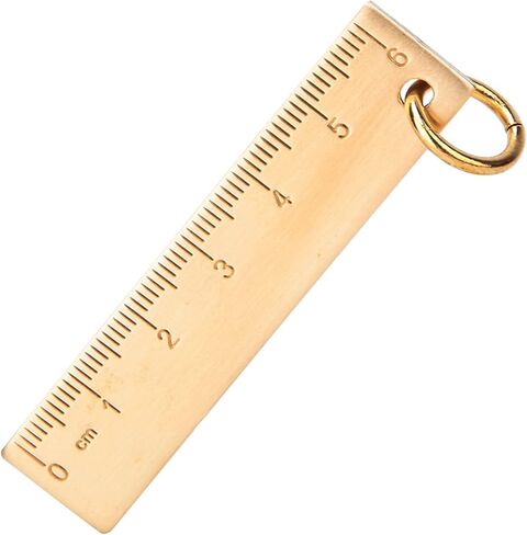 Alomejor Metal Ruler, Brass Material, 6cm Length, Hand Polished Mini Scale for Keychains and Office Use in Saudi Arabia