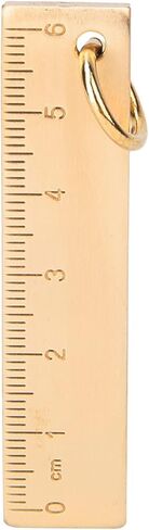 Alomejor Metal Ruler, Brass Material, 6cm Length, Hand Polished Mini Scale for Keychains and Office Use in Saudi Arabia