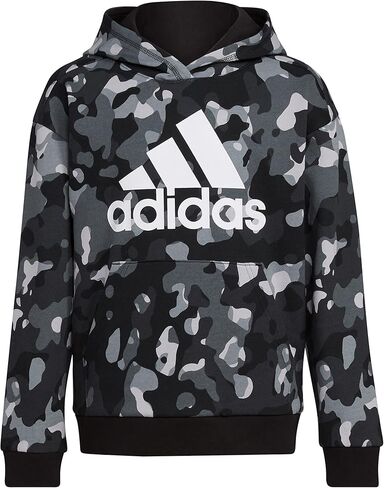 adidas Boys' Long Sleeve Camo Print Hoodie, White, X-Large (18/20) in Kuwait