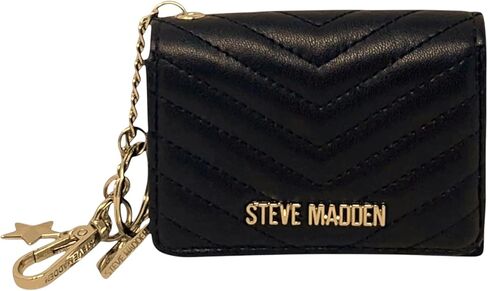 حافظة بطاقات Bklara للسيدات من Steve Madden مع حلقة مفاتيح ومشبك (أسود) (أسود) in Saudi Arabia