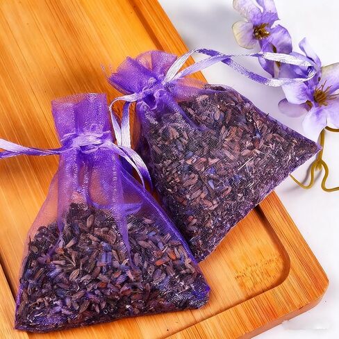 8 Bags of Lavender Sachets, French Lavender Sun Dried, Drawer, Wardrobe, Shoe Cabinet Air Freshener, Long-Lasting Perfume, 16 Packs of Lavender and Eight Sachet Bags. in Saudi Arabia