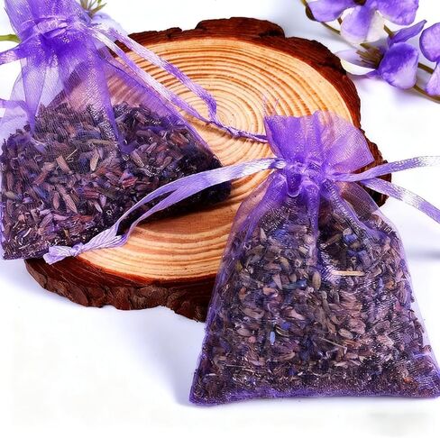 8 Bags of Lavender Sachets, French Lavender Sun Dried, Drawer, Wardrobe, Shoe Cabinet Air Freshener, Long-Lasting Perfume, 16 Packs of Lavender and Eight Sachet Bags. in Saudi Arabia