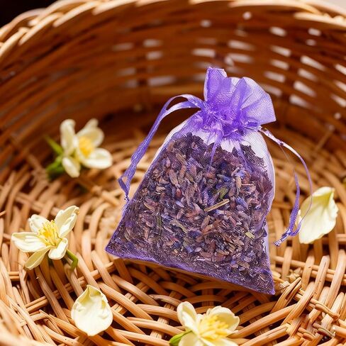 8 Bags of Lavender Sachets, French Lavender Sun Dried, Drawer, Wardrobe, Shoe Cabinet Air Freshener, Long-Lasting Perfume, 16 Packs of Lavender and Eight Sachet Bags. in Saudi Arabia