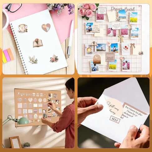 162Pcs Brown Coquete Prayer Board Kit Christian Gift for Mother's Day Gift Pray for Envelope Set Bible Verse Quotes Prayer Board Supplies DIY Wall Art for Living Room Office(Not Including Board) in Saudi Arabia