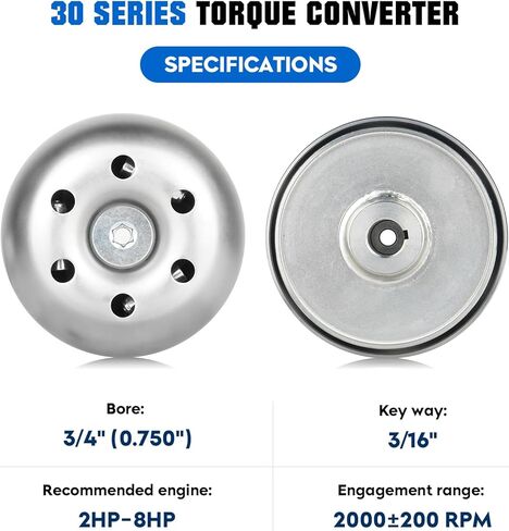قابض سائق محول عزم الدوران من سلسلة Super 30 مقاس 3/4 بوصة لمحرك 196/212/224/225cc 6.5hp BT200X CT200U-EX دراجات صغيرة لهوندا GX160 GX200 محركات استنساخ صغيرة Coleman KT196 Go Kart in Kuwait