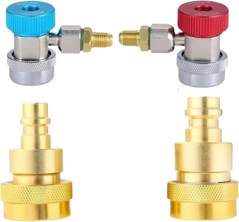 2Pcs A/C R134a To R1234yf Conversion Kit,Quick Adapter Adjustable High&Low Voltage Connector, Air Conditioner Refrigerant System in Saudi Arabia