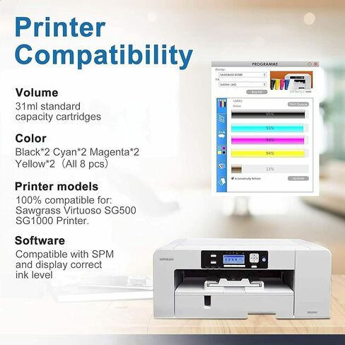 Inkpro New Sublimation Ink Cartridge Compatible with SG500 SG1000 Printers(1 Black, 1 Cyan, 1 Magenta, 1 Yellow, 4-Pack) in Saudi Arabia