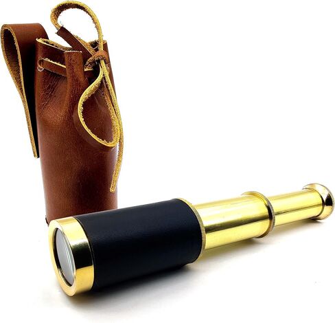 Telescope Spyglass Royal Antique Look Vintage Pirate Solid Brass & with Real Leather Cover Telescope 6 inch in Saudi Arabia