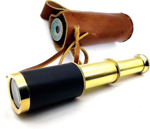 Telescope Spyglass Royal Antique Look Vintage Pirate Solid Brass & with Real Leather Cover Telescope 6 inch in Saudi Arabia