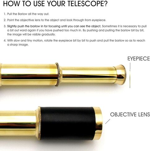 Telescope Spyglass Royal Antique Look Vintage Pirate Solid Brass & with Real Leather Cover Telescope 6 inch in Saudi Arabia