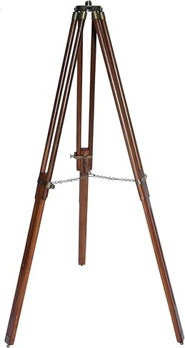 Single Barrel Vintage Floor Standing Telescope Black Leather Nautical Brown Wooden Tripod Antique Finish Office & Home Decor in Saudi Arabia