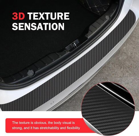Car Rear Bumper Protector Guard, Carbon Fiber Rear Bumper Guard Sticker, Anti-Scratch Trunk Door Sill Protector Strip Sticker, Universal Rear Bumper Cover for Most Vehicle (35.4×2.95 in) in Saudi Arabia