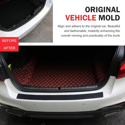 Car Rear Bumper Protector Guard, Carbon Fiber Rear Bumper Guard Sticker, Anti-Scratch Trunk Door Sill Protector Strip Sticker, Universal Rear Bumper Cover for Most Vehicle (35.4×2.95 in) in Saudi Arabia