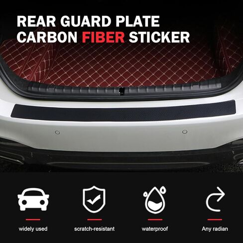 Car Rear Bumper Protector Guard, Carbon Fiber Rear Bumper Guard Sticker, Anti-Scratch Trunk Door Sill Protector Strip Sticker, Universal Rear Bumper Cover for Most Vehicle (35.4×2.95 in) in Saudi Arabia