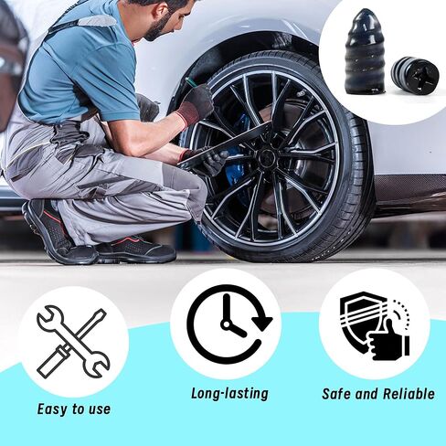 60 PCS Tire Plugs Screw Type, Tubeless Tire Repair Rubber Nail Kit, Quickfix Tire Plug Kit, Suitable for Repairing Most Tubeless Tires in Emergency Situations, Quick and Easy to Use, Enduring Sealing in Saudi Arabia
