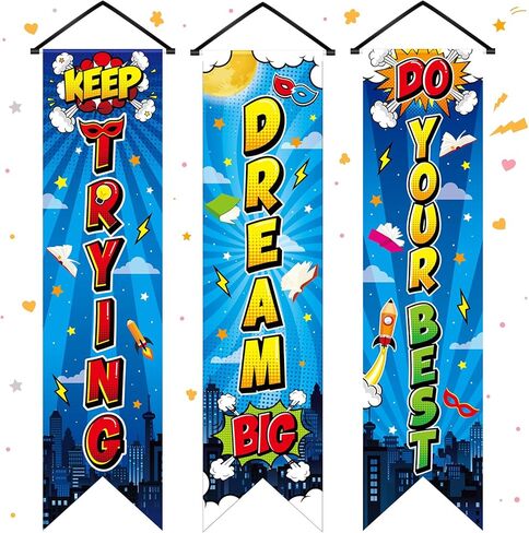 3 Pcs Neon Banner Party Decorations Let's Glow Banner Glow in the Dark Porch Sign Welcome Birthday Porch Sign for Neon Birthday Party Supplies Club Halloween Classroom Decorations in Saudi Arabia