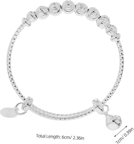 Veemoon Sterling Silver Baby Bangle Bracelet Bells Infant Jewelry for Newborn Girls for Baby Showers and Birthdays Celestial Pattern in Saudi Arabia