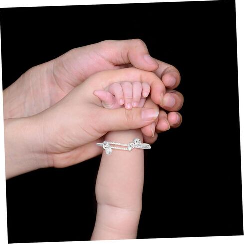 Veemoon Sterling Silver Baby Bangle Bracelet Bells Infant Jewelry for Newborn Girls for Baby Showers and Birthdays Celestial Pattern in Saudi Arabia