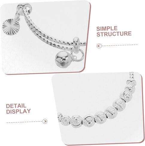 Veemoon Sterling Silver Baby Bangle Bracelet Bells Infant Jewelry for Newborn Girls for Baby Showers and Birthdays Celestial Pattern in Saudi Arabia