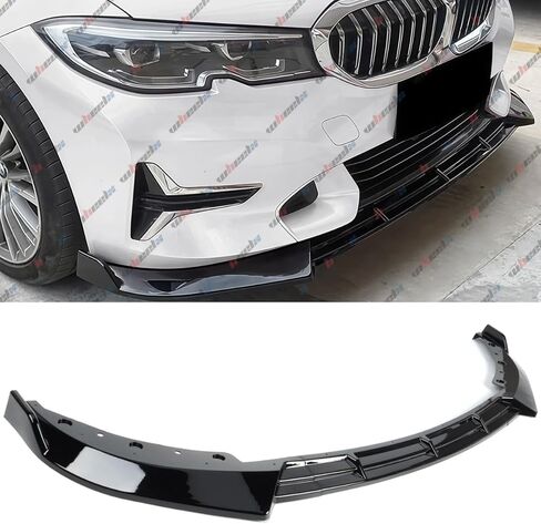 Front Lip Compatible with BMW G20 Base 3-Series 2019-2022, V Style Fits for 330e 330i, Bumper Air Dam Lower Chin Spoiler Splitter, Protection Body (Glossy Black) in Kuwait